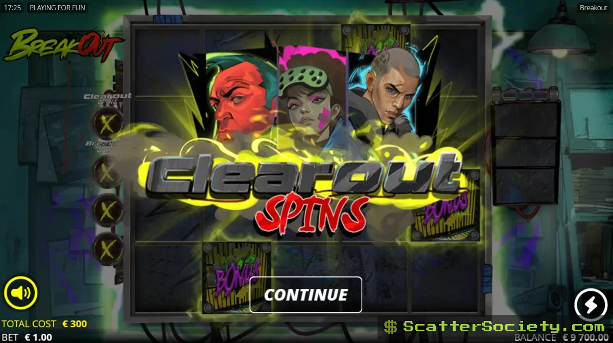 Breakout Chain Reaction Respins screen showing six locked criminal symbols with stacked multiplier values