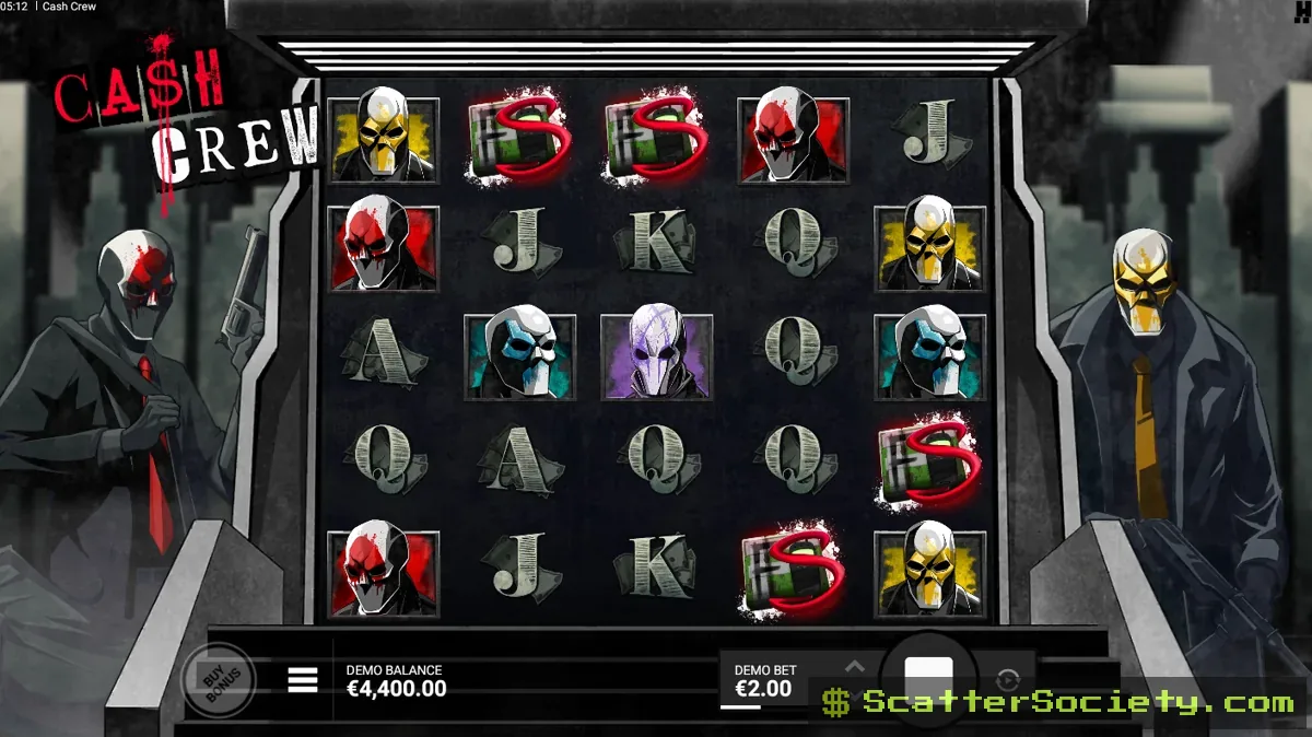 Cash Crew base game grid showing a Multiplier symbol locking into position and boosting nearby Cash symbols within a 3x3 radius