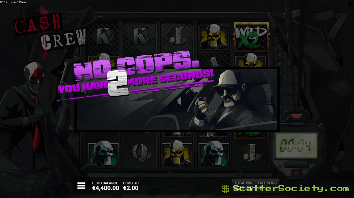 Cash Crew The High-Security Vault bonus screen showing multiple locked multipliers compounding across an extended collection sequence