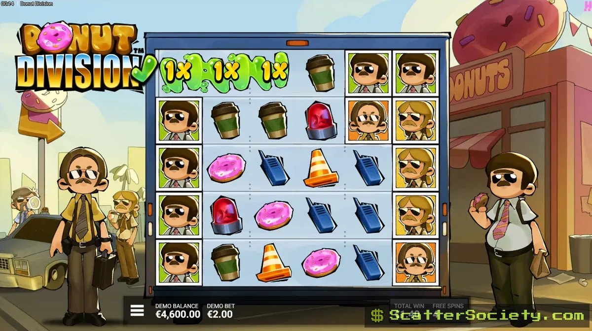 Donut Division Bonus Choice screen showing the selection between the Stakeout and Warehouse minigames
