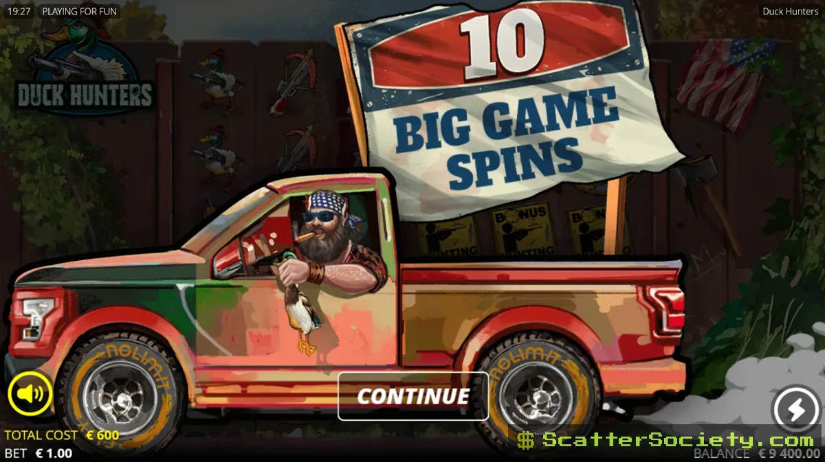 Duck Hunters bomb symbol detonating a 3x3 area and doubling multiple position multipliers at once