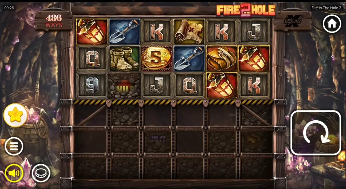 Fire in the Hole 2 Lucky Wagon Spins bonus round showing a grid of coin multiplier values and an 889x total