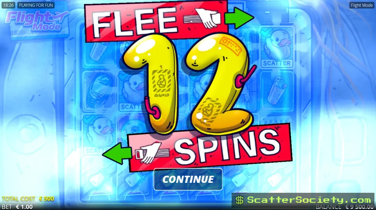 Flight Mode xHole feature showing symbols being pulled into a swirling vortex and reshuffled across the grid