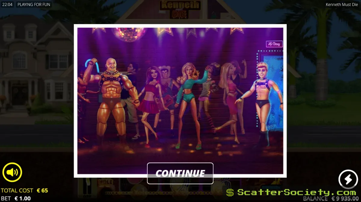 Kenneth Must Die grid showing the Big Balls Multiplier row feeding symbols with x1, x2 and x3 values into the main grid