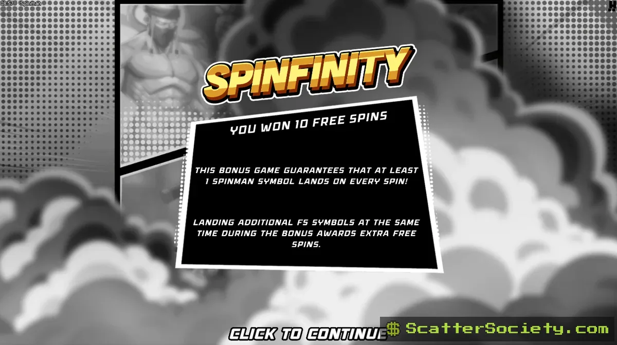 Spinman grid showing the Booster Wheel spinning with a large multiplier value about to be revealed